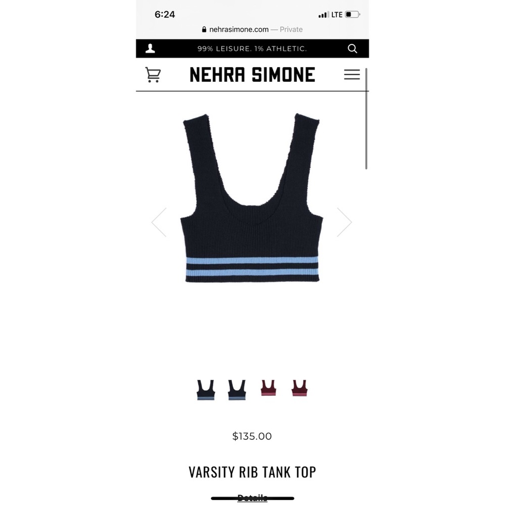 Nehra Simone Varsity Rib Tank Top - Picture 3 of 6